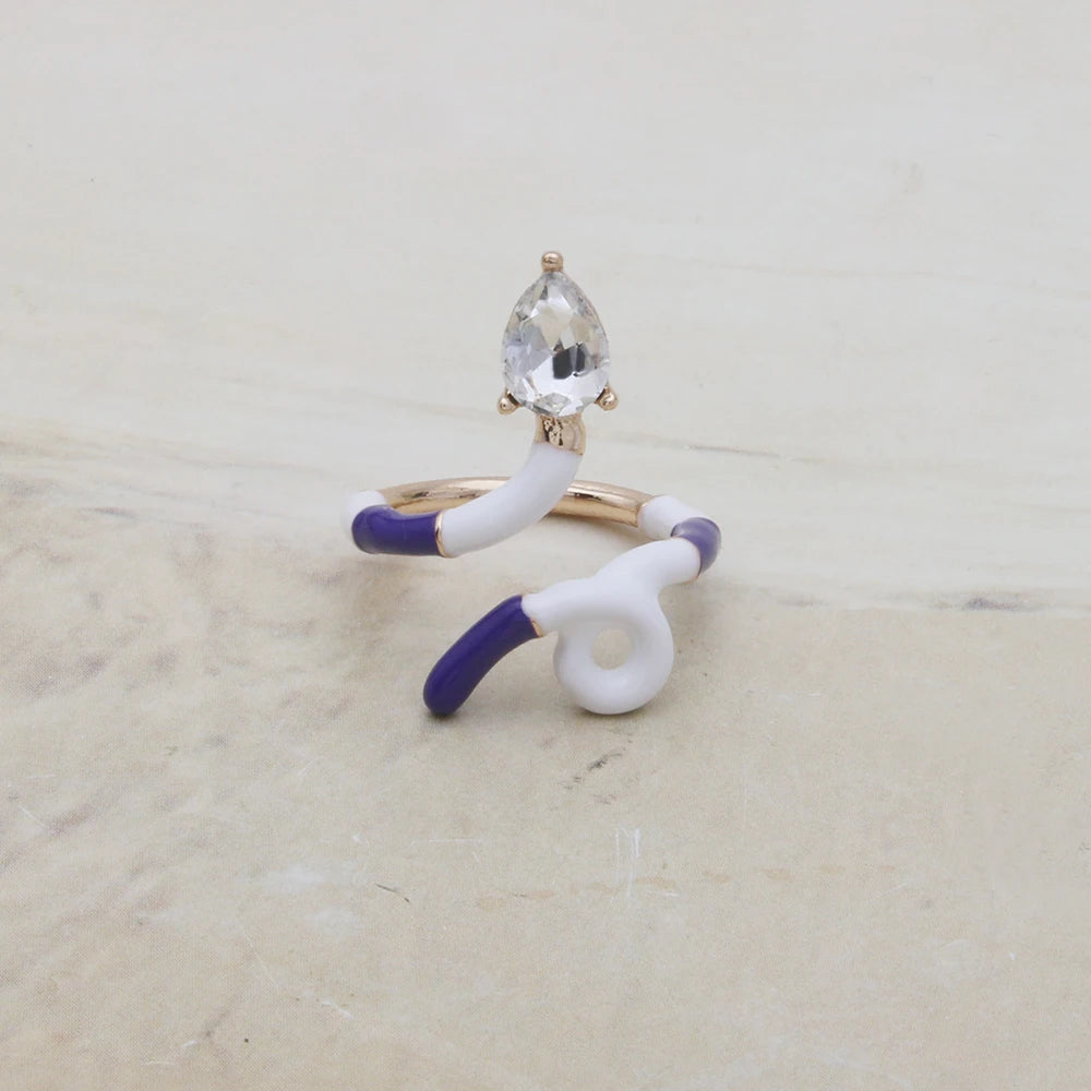 Contrast Ring Colorful Bohemian Rings Woman Y2K Candy Glass Baking Geometry Multicolor Serpentine Wood Pulseira Free Freight