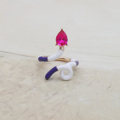 Contrast Ring Colorful Bohemian Rings Woman Y2K Candy Glass Baking Geometry Multicolor Serpentine Wood Pulseira Free Freight