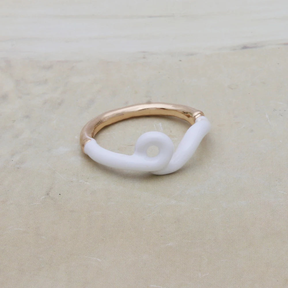 Contrast Ring Colorful Bohemian Rings Woman Y2K Candy Glass Baking Geometry Multicolor Serpentine Wood Pulseira Free Freight