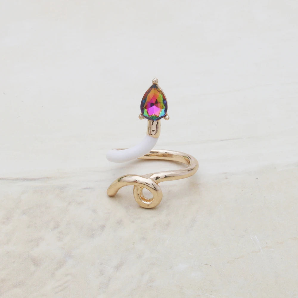 Contrast Ring Colorful Bohemian Rings Woman Y2K Candy Glass Baking Geometry Multicolor Serpentine Wood Pulseira Free Freight