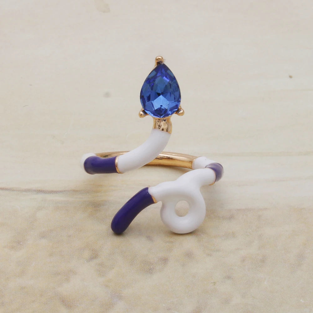 Contrast Ring Colorful Bohemian Rings Woman Y2K Candy Glass Baking Geometry Multicolor Serpentine Wood Pulseira Free Freight