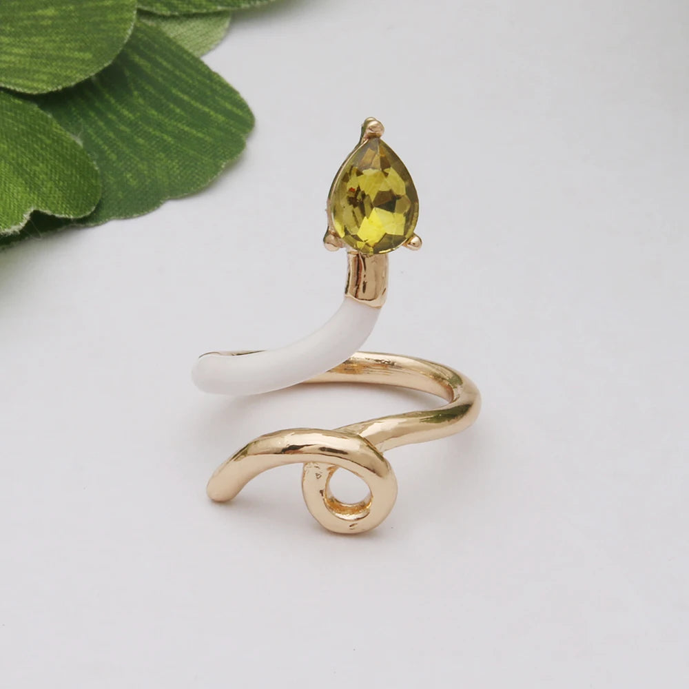 Contrast Ring Colorful Bohemian Rings Woman Y2K Candy Glass Baking Geometry Multicolor Serpentine Wood Pulseira Free Freight