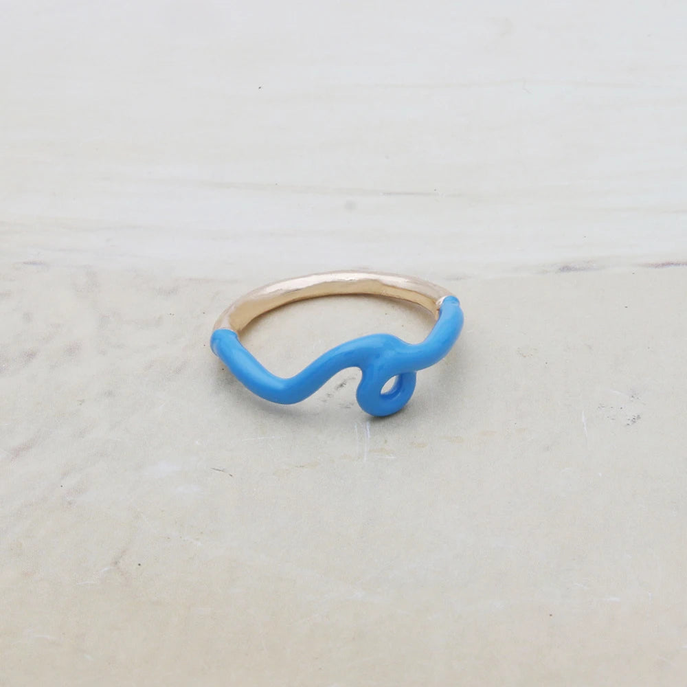 Contrast Ring Colorful Bohemian Rings Woman Y2K Candy Glass Baking Geometry Multicolor Serpentine Wood Pulseira Free Freight