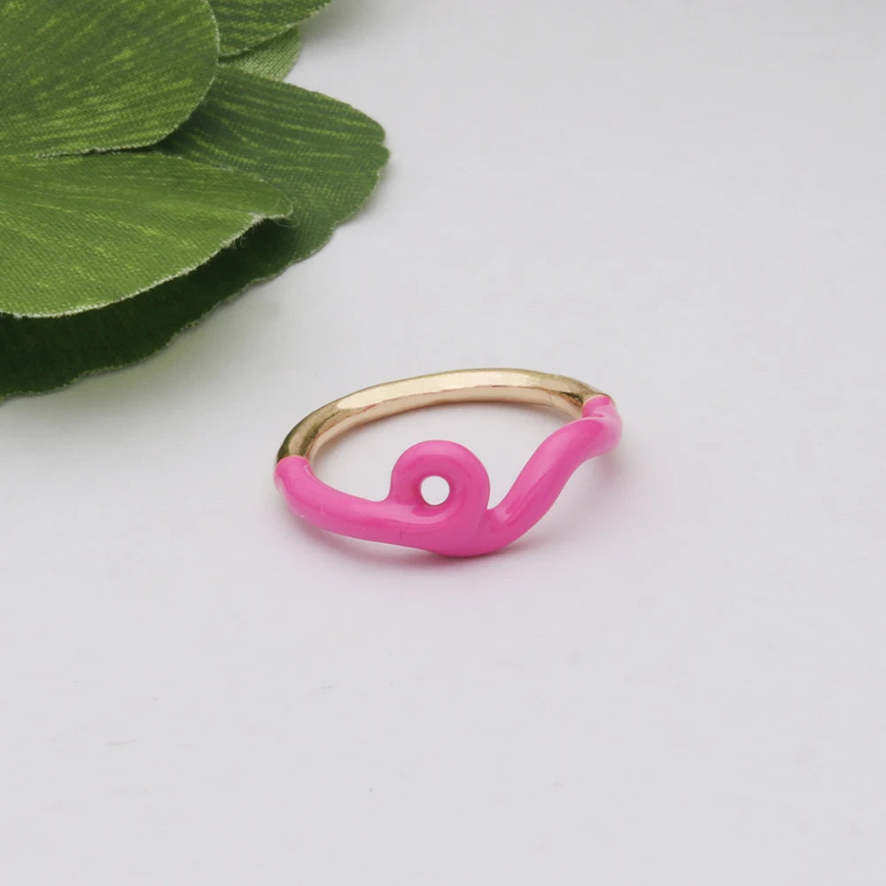 Contrast Ring Colorful Bohemian Rings Woman Y2K Candy Glass Baking Geometry Multicolor Serpentine Wood Pulseira Free Freight