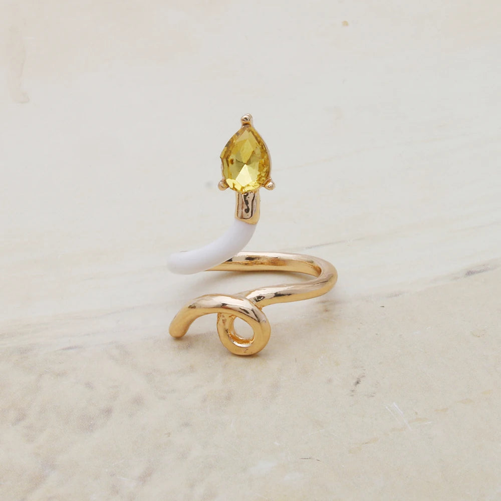 Contrast Ring Colorful Bohemian Rings Woman Y2K Candy Glass Baking Geometry Multicolor Serpentine Wood Pulseira Free Freight