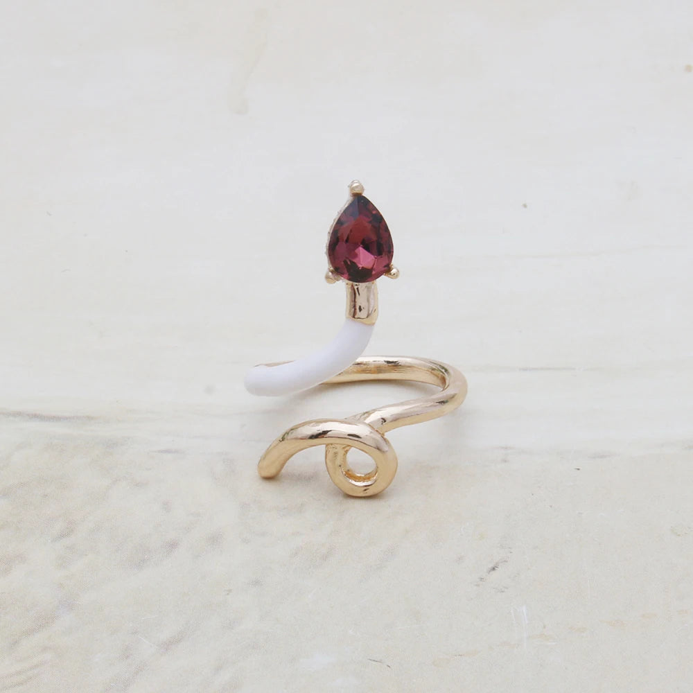 Contrast Ring Colorful Bohemian Rings Woman Y2K Candy Glass Baking Geometry Multicolor Serpentine Wood Pulseira Free Freight