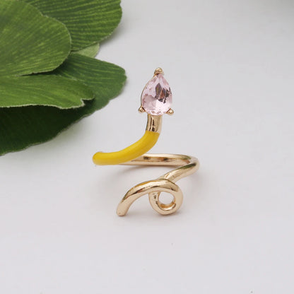 Contrast Ring Colorful Bohemian Rings Woman Y2K Candy Glass Baking Geometry Multicolor Serpentine Wood Pulseira Free Freight