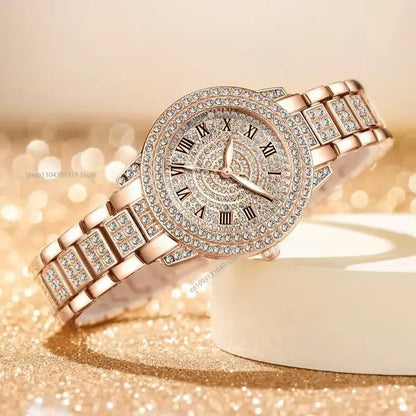 Luxury Women Shiny Bracelet Watches Fine Zircon Mechanical Lady Wristwatches Fashion Folding Watches Buckle Watch Reloj Mujer