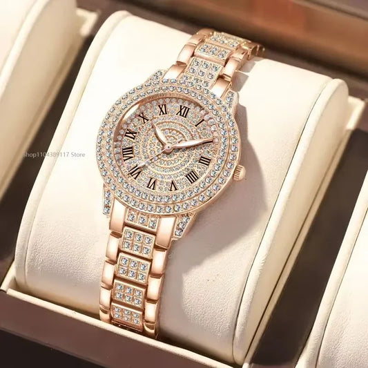 Luxury Women Shiny Bracelet Watches Fine Zircon Mechanical Lady Wristwatches Fashion Folding Watches Buckle Watch Reloj Mujer