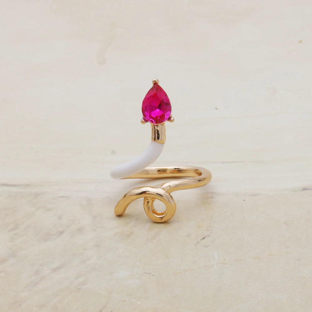 Contrast Ring Colorful Bohemian Rings Woman Y2K Candy Glass Baking Geometry Multicolor Serpentine Wood Pulseira Free Freight