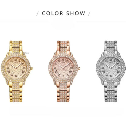 Luxury Women Shiny Bracelet Watches Fine Zircon Mechanical Lady Wristwatches Fashion Folding Watches Buckle Watch Reloj Mujer