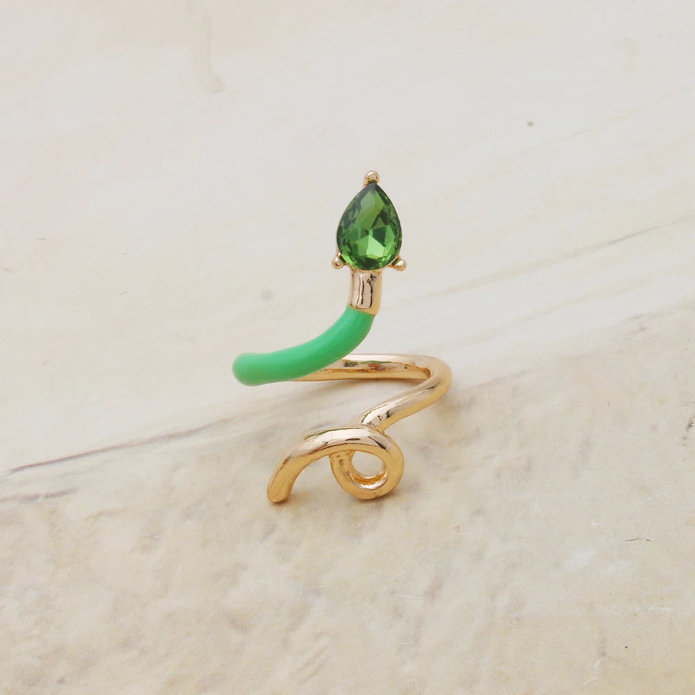 Contrast Ring Colorful Bohemian Rings Woman Y2K Candy Glass Baking Geometry Multicolor Serpentine Wood Pulseira Free Freight