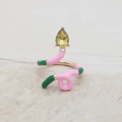 Contrast Ring Colorful Bohemian Rings Woman Y2K Candy Glass Baking Geometry Multicolor Serpentine Wood Pulseira Free Freight