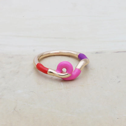 Contrast Ring Colorful Bohemian Rings Woman Y2K Candy Glass Baking Geometry Multicolor Serpentine Wood Pulseira Free Freight