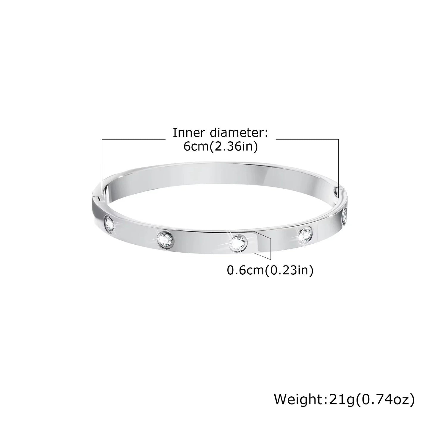 Luxury Stainless Steel Bracelet for Women, Gold Plated Cubic Zircon Bangle Bracelet, High Quality Waterproof Jewelry Gift