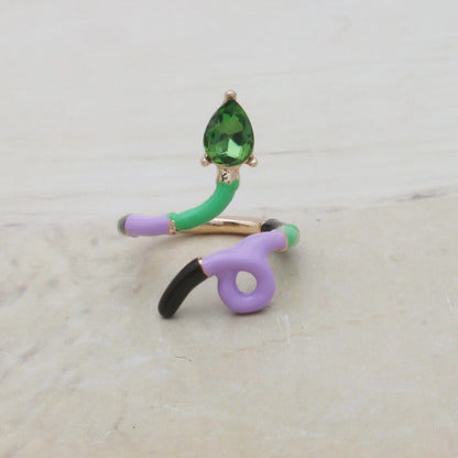 Contrast Ring Colorful Bohemian Rings Woman Y2K Candy Glass Baking Geometry Multicolor Serpentine Wood Pulseira Free Freight