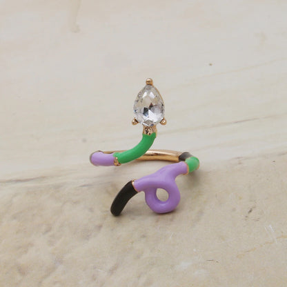 Contrast Ring Colorful Bohemian Rings Woman Y2K Candy Glass Baking Geometry Multicolor Serpentine Wood Pulseira Free Freight