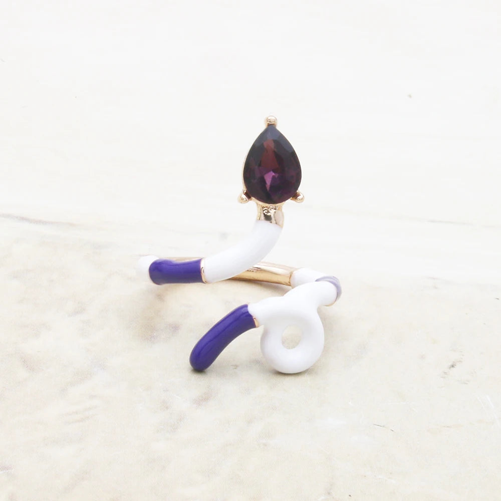 Contrast Ring Colorful Bohemian Rings Woman Y2K Candy Glass Baking Geometry Multicolor Serpentine Wood Pulseira Free Freight