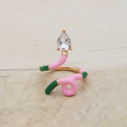 Contrast Ring Colorful Bohemian Rings Woman Y2K Candy Glass Baking Geometry Multicolor Serpentine Wood Pulseira Free Freight